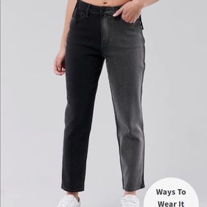 NWT Curvy Ultra High Rise mom jeans, black two toned, size 5 long